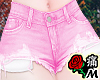 蝶 Pink Torn Shorts