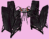 pink black chat chairs