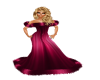 Claret fur edged gown