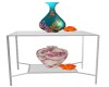 Glass Table with Vases