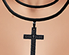*T* Black cross necklace