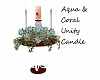 Aqua & Coral Unity Candl