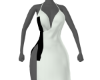 white & black dress