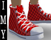 |Imy| Red Checkers Shoes