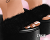 Black Fur Slippers