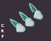 CRF* Teal Heart Clips