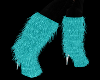 {FA}Teal Fuzzy Boots