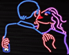 neon kissing couple