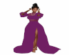 Satin N lace Purple Gown