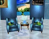 Blue Coffee Chair Set