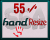 55 % hand resize