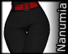 black pants+red belt