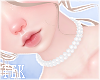 [T] Pearl choker White