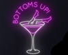 Neon Sign Bottoms Up