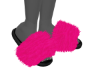 hot pink fur slides