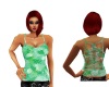 green flower lace top