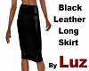 Black leather Skirt Long