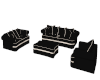 Black sofa white trim