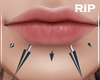 R. Lips spike piercings