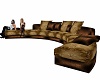 Brown Curved Couch