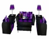 purple/black couch set