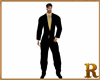 Black Suit Gold Tie