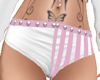Pink stripe mini shorts