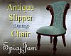 Antq Slipper Chair Ltblu