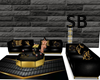 SB* Black Leather Sofa S