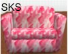 Pink and White Couch