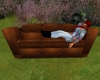Brown Suede Sofa