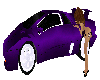 model with car