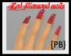 {PB}Red diamond  nails