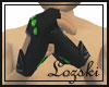 :L: Black/Green Gloves