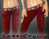 *SC-Red Leath Tight Pant