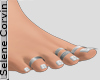 Feet nails rings white