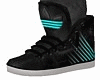 black and tule sneakers
