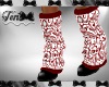 Wht Red Leg Warmer Boots