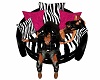 Sofa Negro,Rosa y Zebra