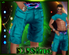 Rave Cargo Shorts Teal