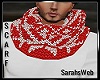 Red White Knit Scarf