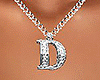 D Letter Necklace Silver