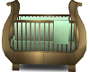 gold green curved crib