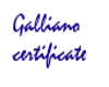 DeGalliano certificate