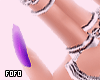 purple nails + rings