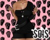 Knit Cold Shoulder Black