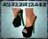 ^AZ^Blk/Grn Corset Heels