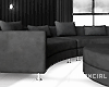 Modern Curved Black Sofa