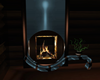 winter modern fireplace