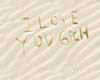 I Love u sand